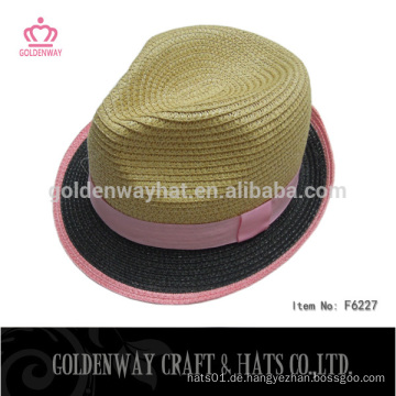 Mode rosa Fedora Trilby Hüte mit Dekoration Band